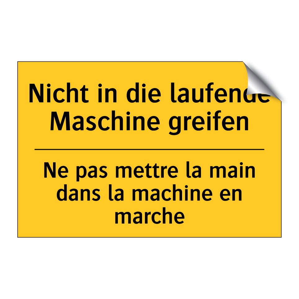 Nicht in die laufende Maschine  /.../ - Ne pas mettre la main dans la  /.../