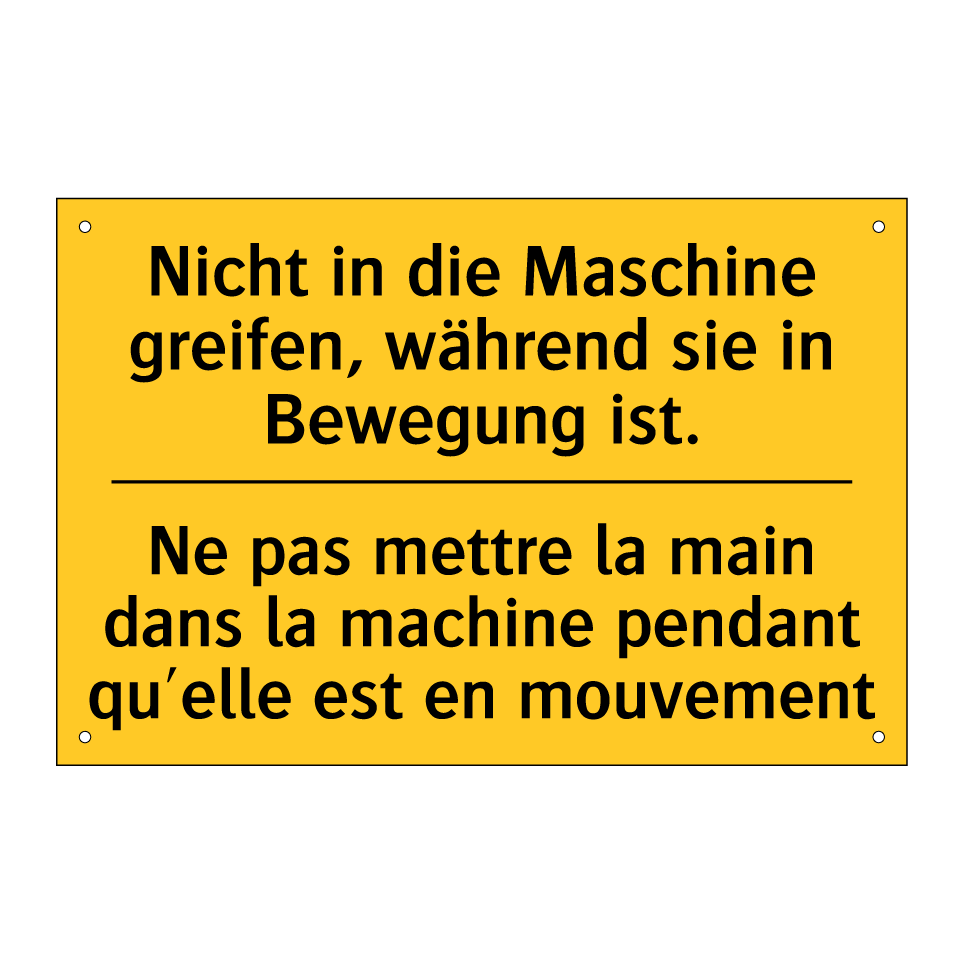Nicht in die Maschine greifen,  /.../ - Ne pas mettre la main dans la  /.../