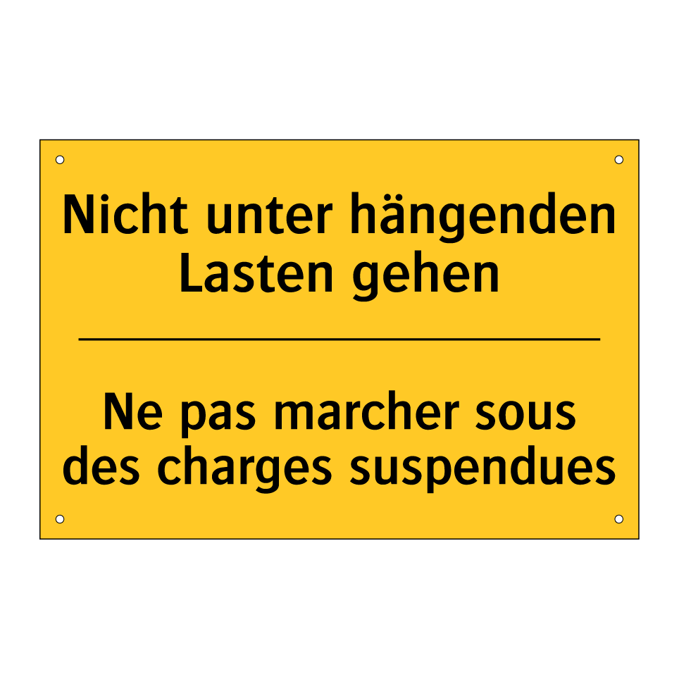 Nicht unter hängenden Lasten gehen /.../ - Ne pas marcher sous des charges  /.../