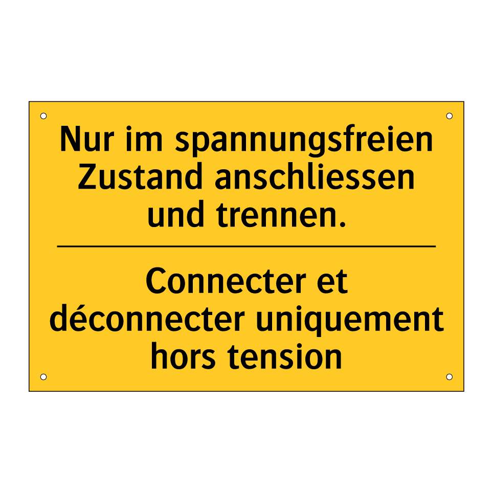 Nur im spannungsfreien Zustand  /.../ - Connecter et déconnecter uniquement  /.../