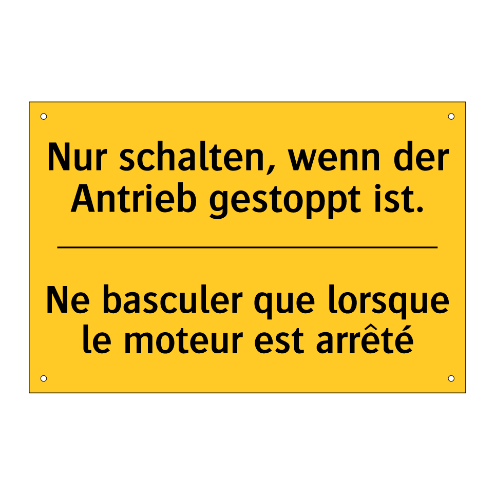 Nur schalten, wenn der Antrieb  /.../ - Ne basculer que lorsque le moteur  /.../