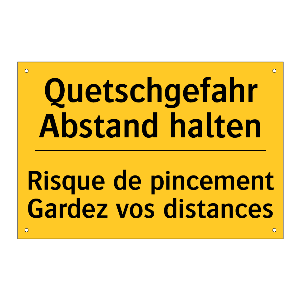 Quetschgefahr Abstand halten - Risque de pincement Gardez vos  /.../