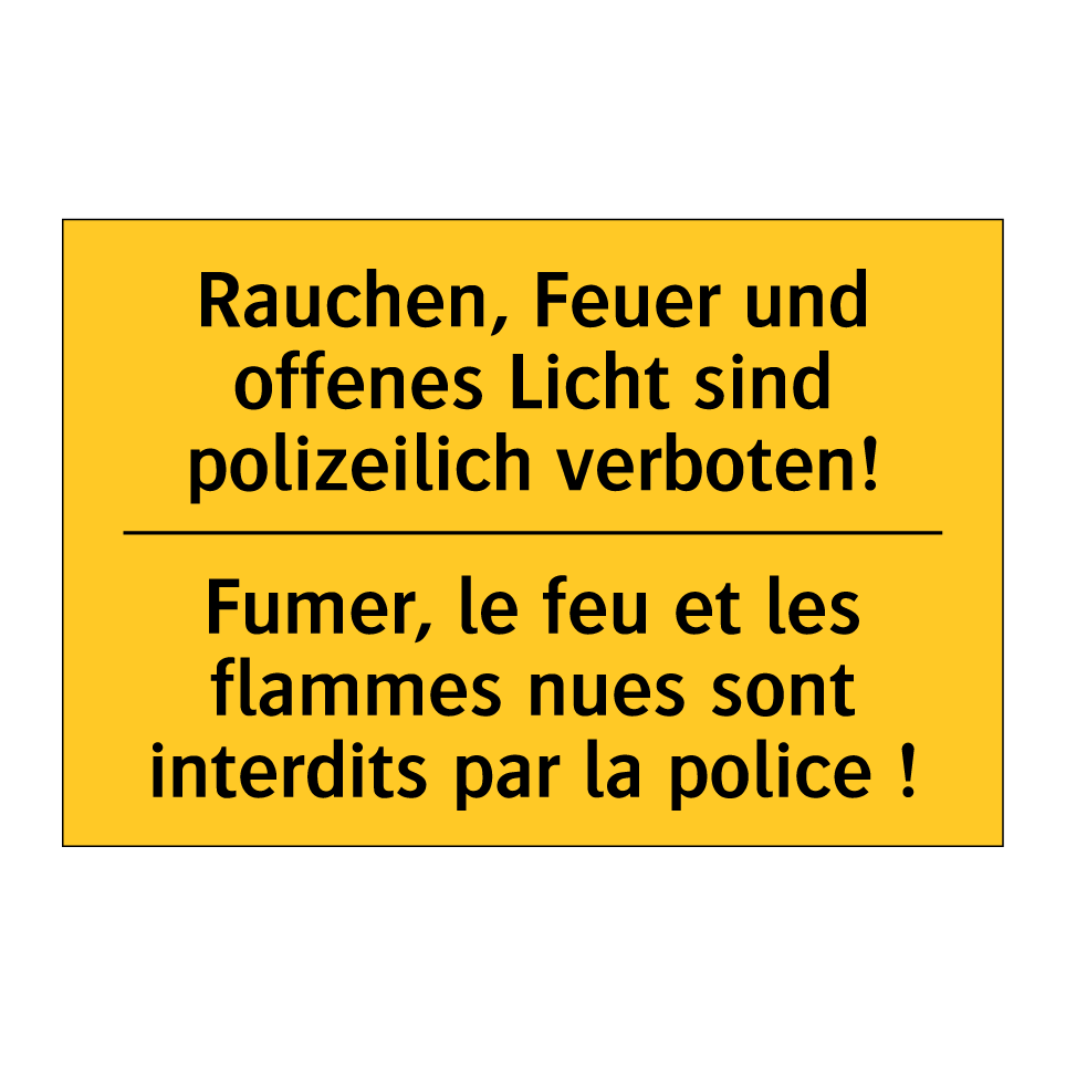 Rauchen, Feuer und offenes Licht  /.../ - Fumer, le feu et les flammes nues  /.../