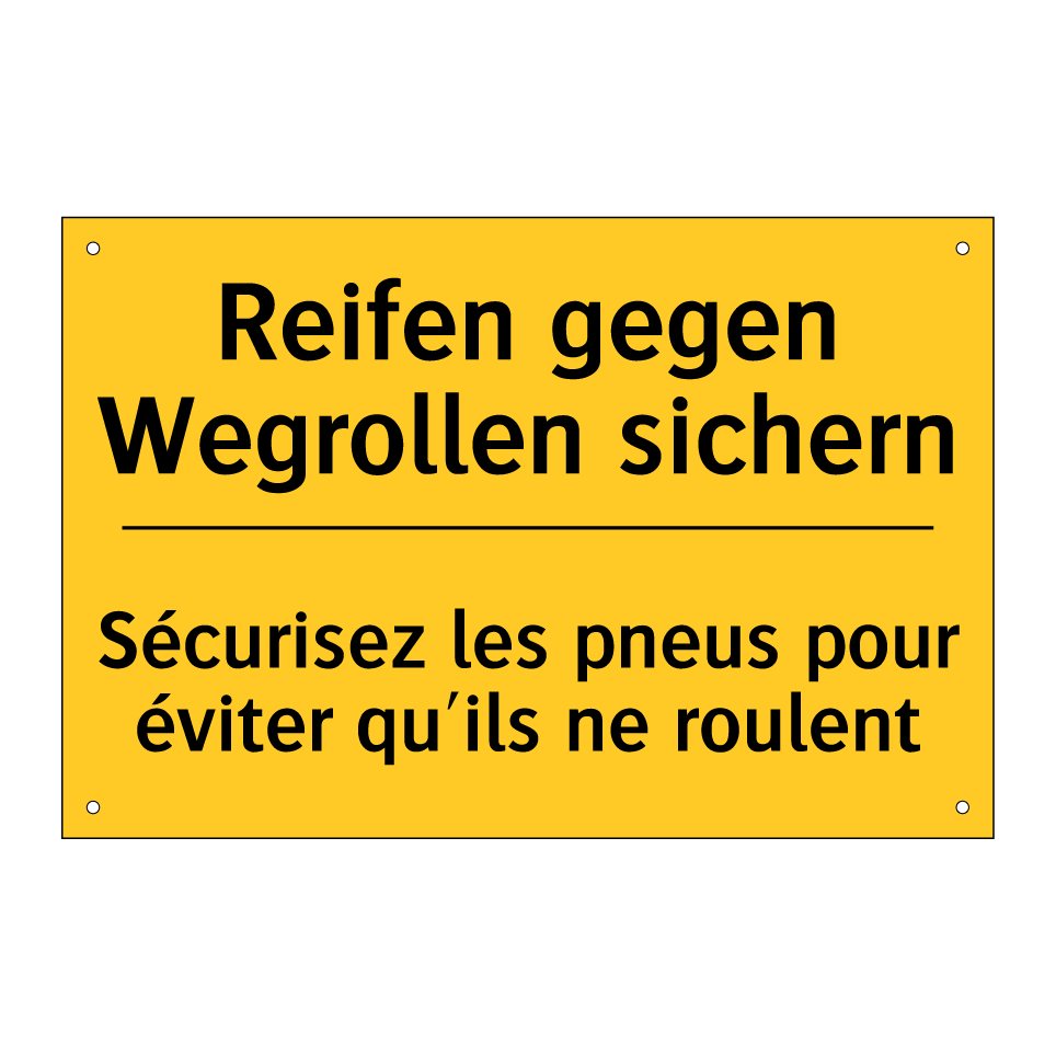 Reifen gegen Wegrollen sichern - Sécurisez les pneus pour éviter  /.../