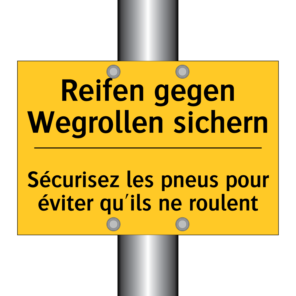 Reifen gegen Wegrollen sichern - Sécurisez les pneus pour éviter  /.../
