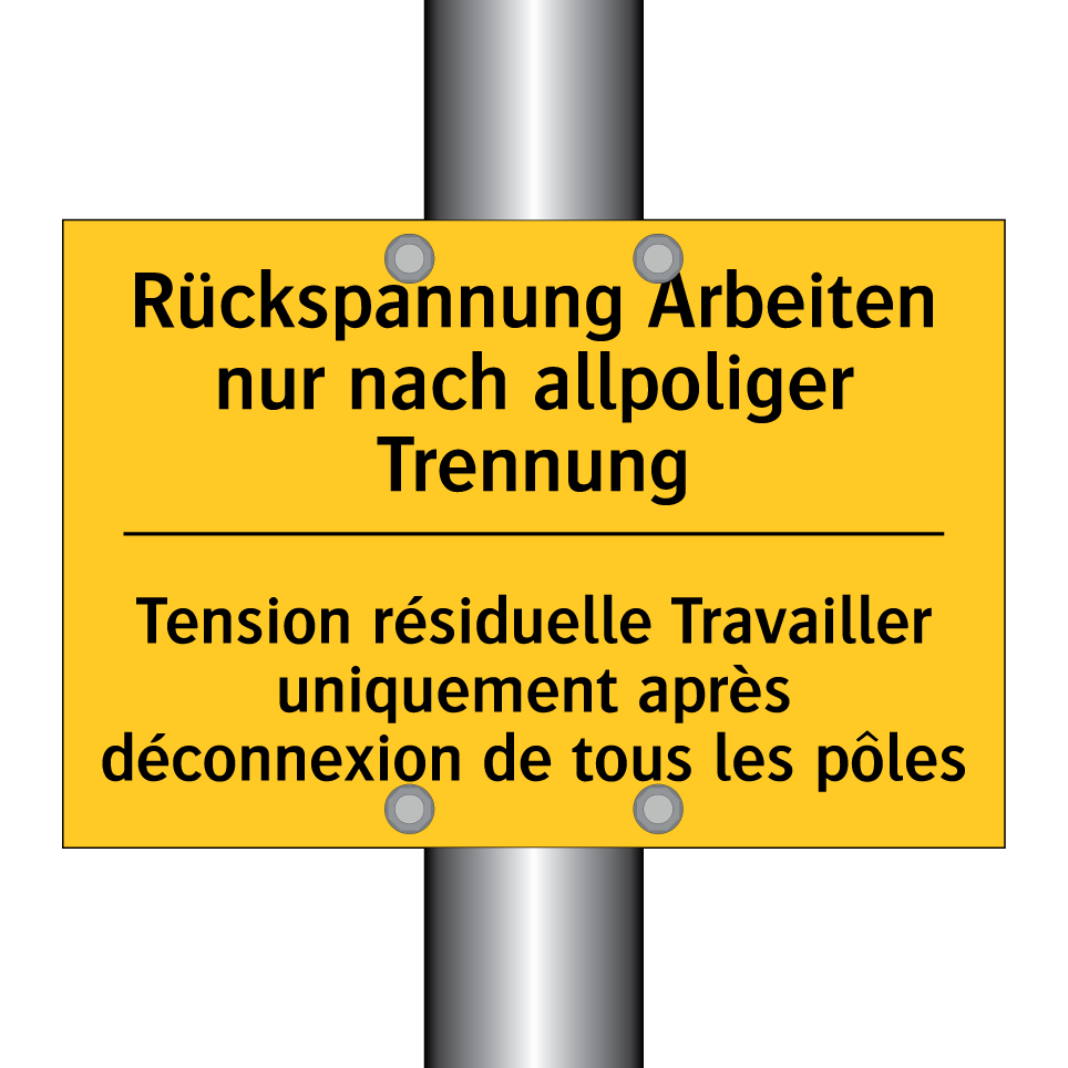 Rückspannung Arbeiten nur nach  /.../ - Tension résiduelle Travailler  /.../