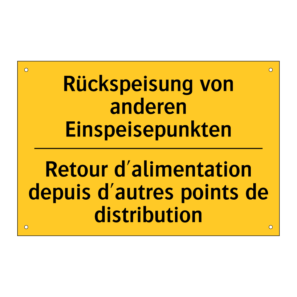 Rückspeisung von anderen Einspeisepunkten /.../ - Retour d'alimentation depuis d'autres  /.../
