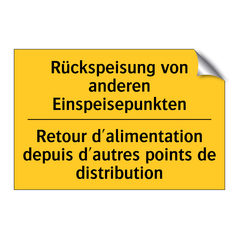 Rückspeisung von anderen Einspeisepunkten /.../ - Retour d'alimentation depuis d'autres  /.../