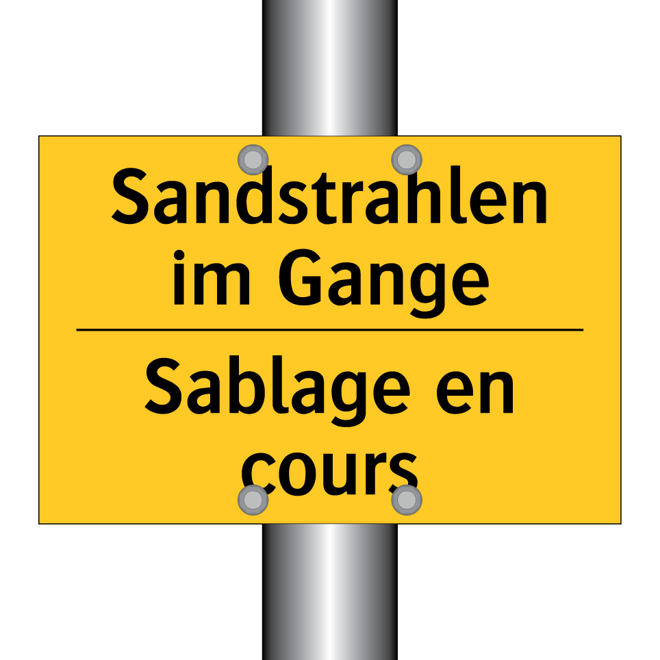 Sandstrahlen im Gange - Sablage en cours