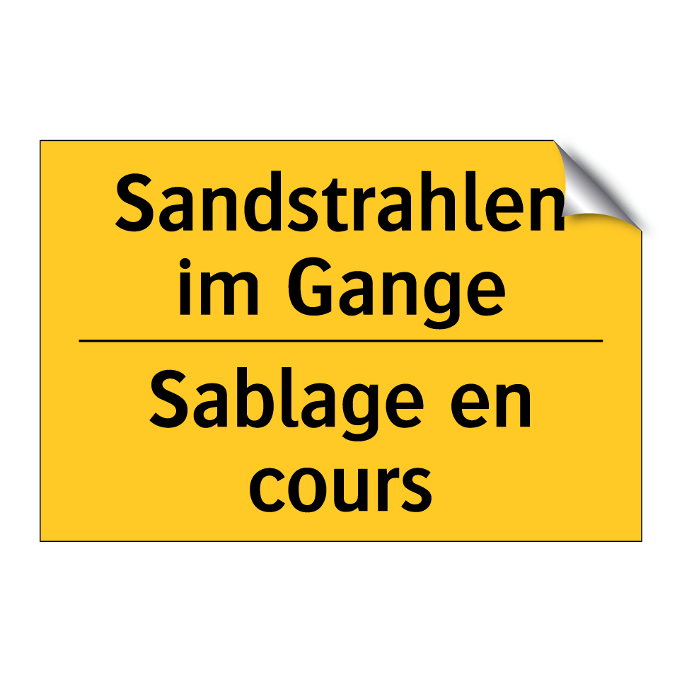 Sandstrahlen im Gange - Sablage en cours