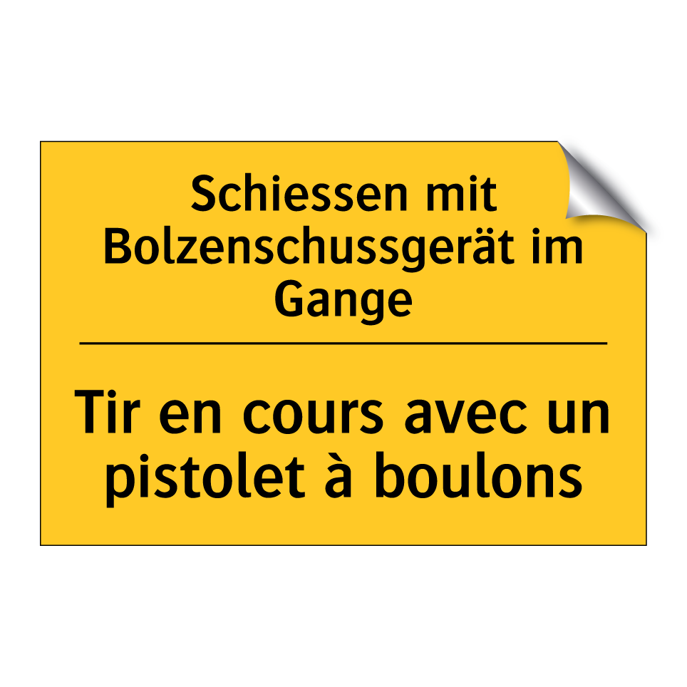 Schiessen mit Bolzenschussgerät  /.../ - Tir en cours avec un pistolet  /.../