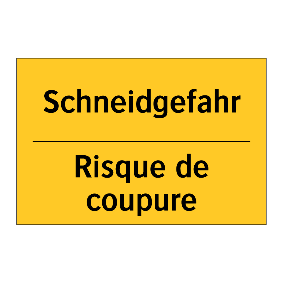 Schneidgefahr - Risque de coupure