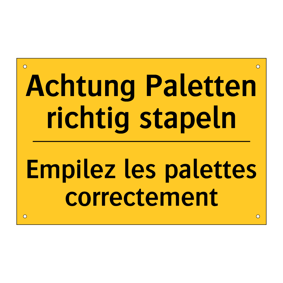 Achtung Paletten richtig stapeln /.../ - Empilez les palettes correctement /.../