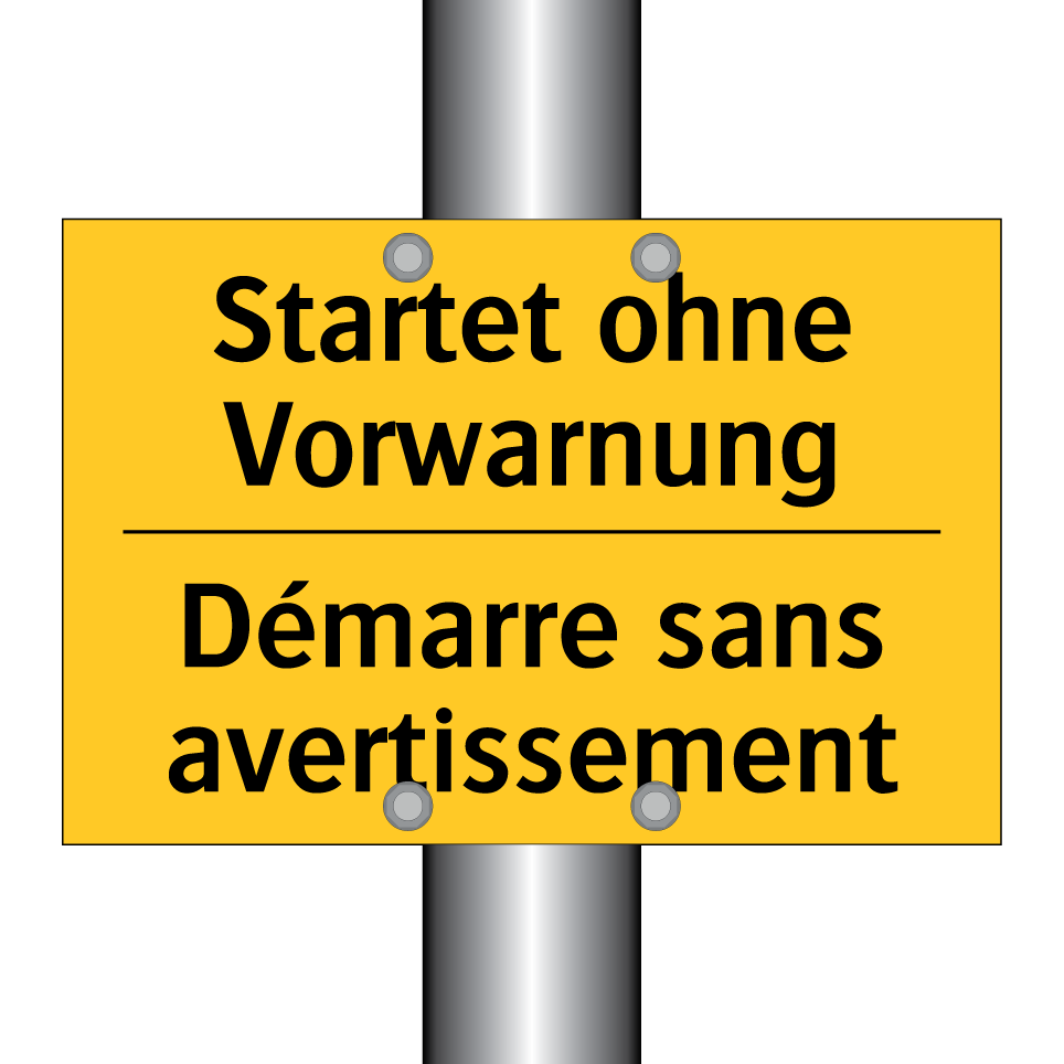 Startet ohne Vorwarnung - Démarre sans avertissement