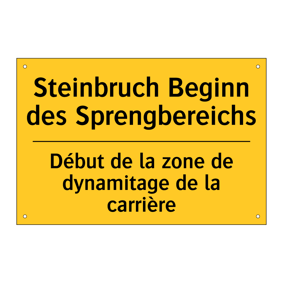 Steinbruch Beginn des Sprengbereichs /.../ - Début de la zone de dynamitage  /.../