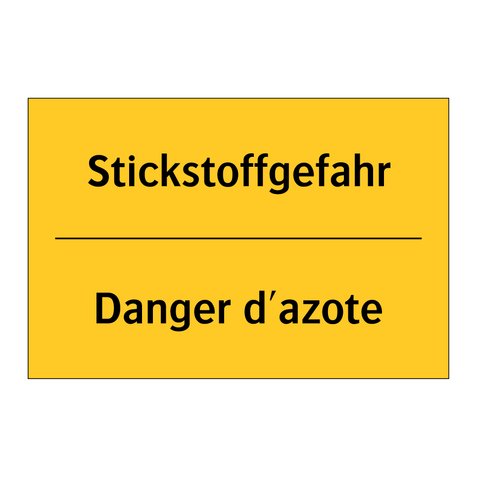 Stickstoffgefahr - Danger d'azote