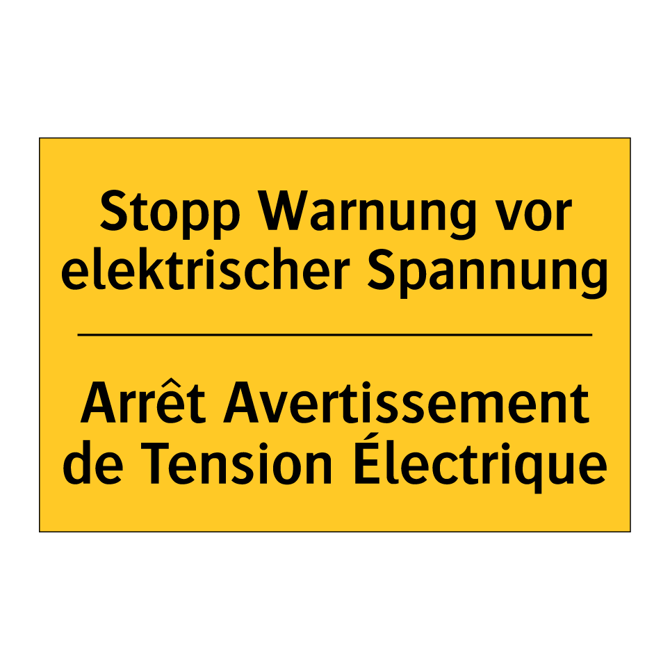 Stopp Warnung vor elektrischer  /.../ - Arrêt Avertissement de Tension  /.../