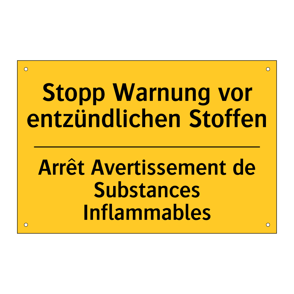 Stopp Warnung vor entzündlichen  /.../ - Arrêt Avertissement de Substances  /.../