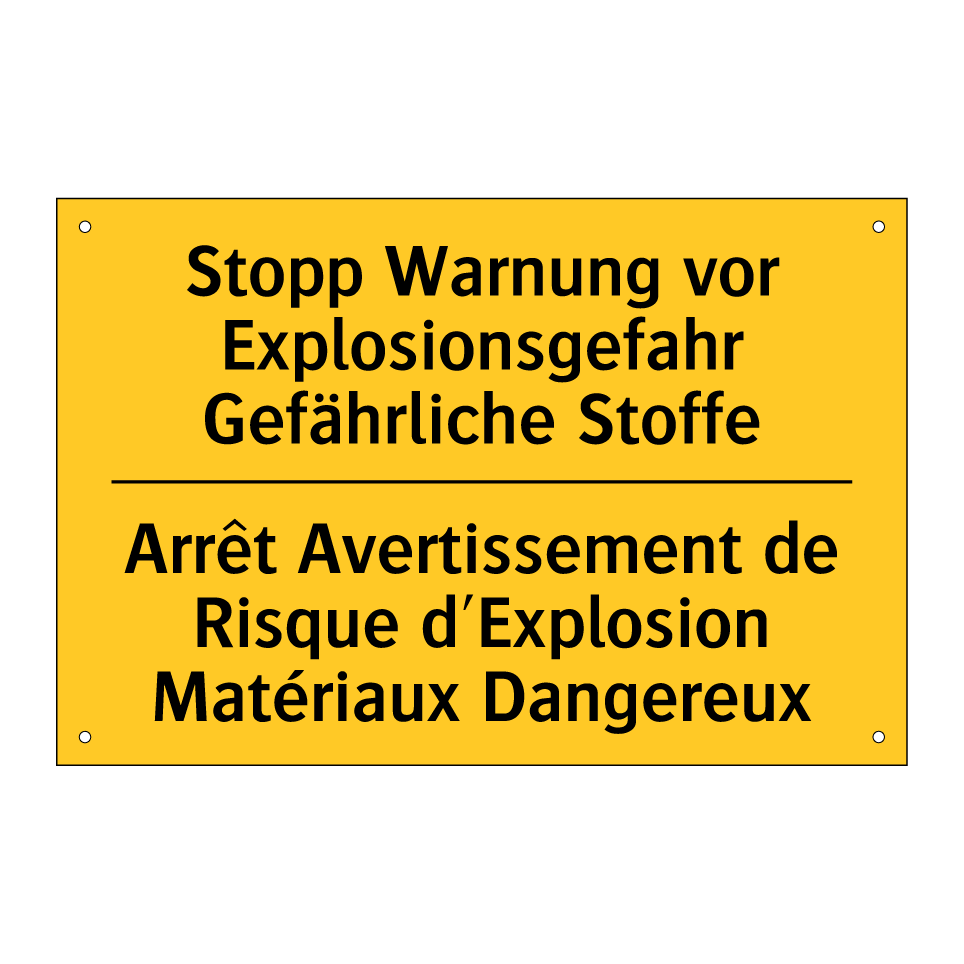 Stopp Warnung vor Explosionsgefahr  /.../ - Arrêt Avertissement de Risque  /.../