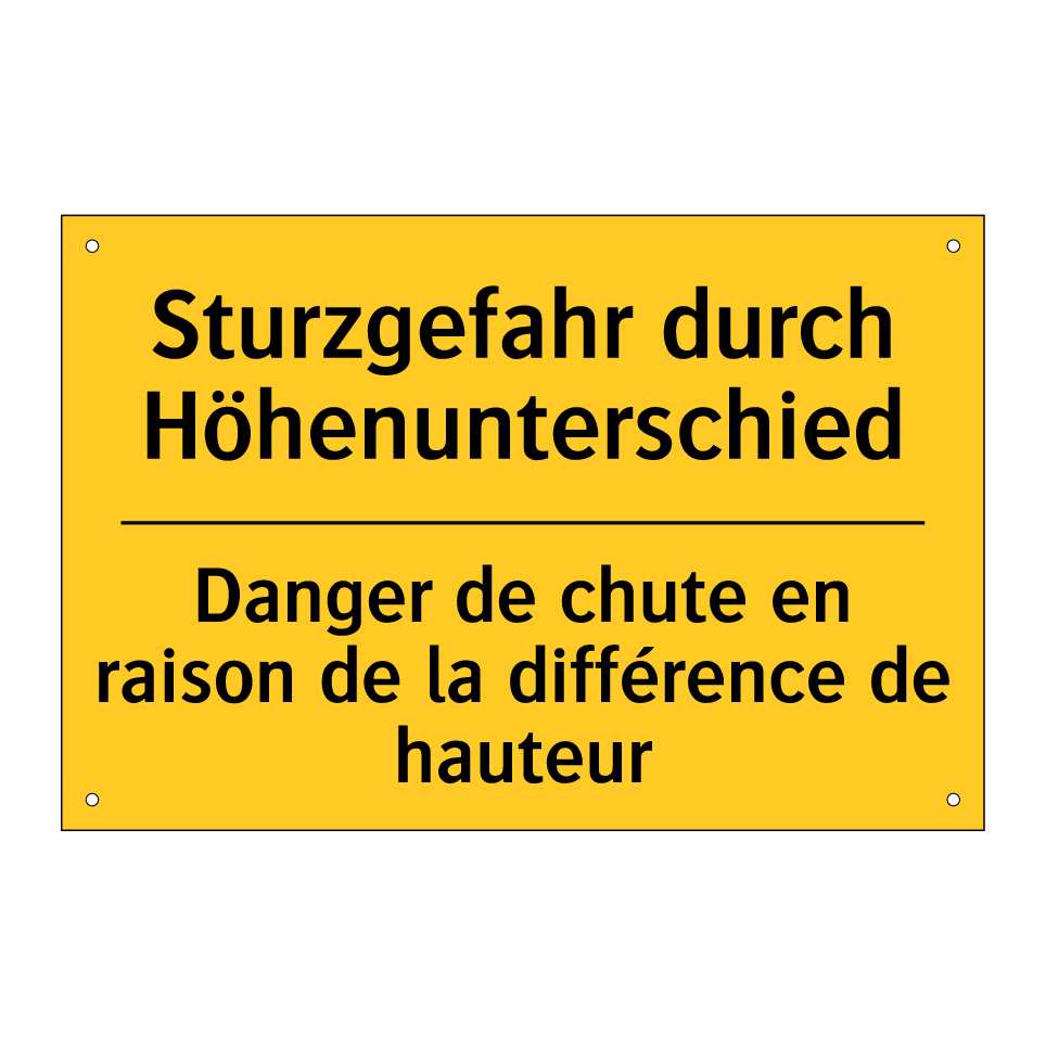 Sturzgefahr durch Höhenunterschied /.../ - Danger de chute en raison de la  /.../