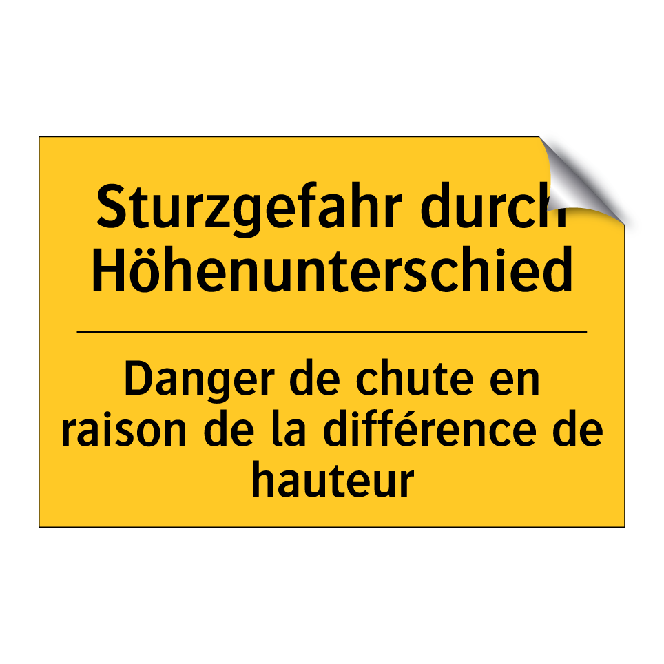 Sturzgefahr durch Höhenunterschied /.../ - Danger de chute en raison de la  /.../