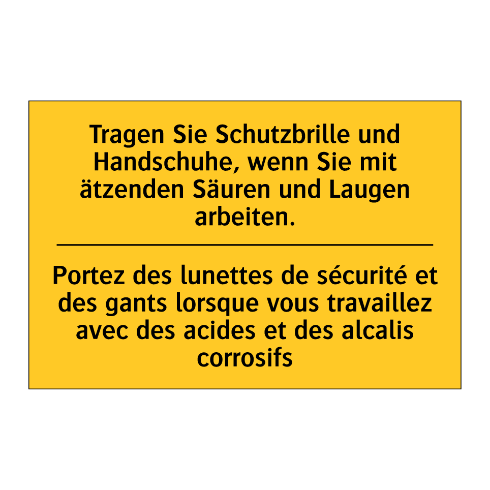 Tragen Sie Schutzbrille und Handschuhe,  /.../ - Portez des lunettes de sécurité  /.../