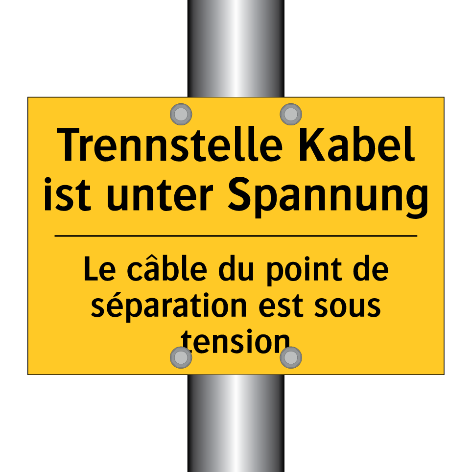 Trennstelle Kabel ist unter Spannung /.../ - Le câble du point de séparation  /.../