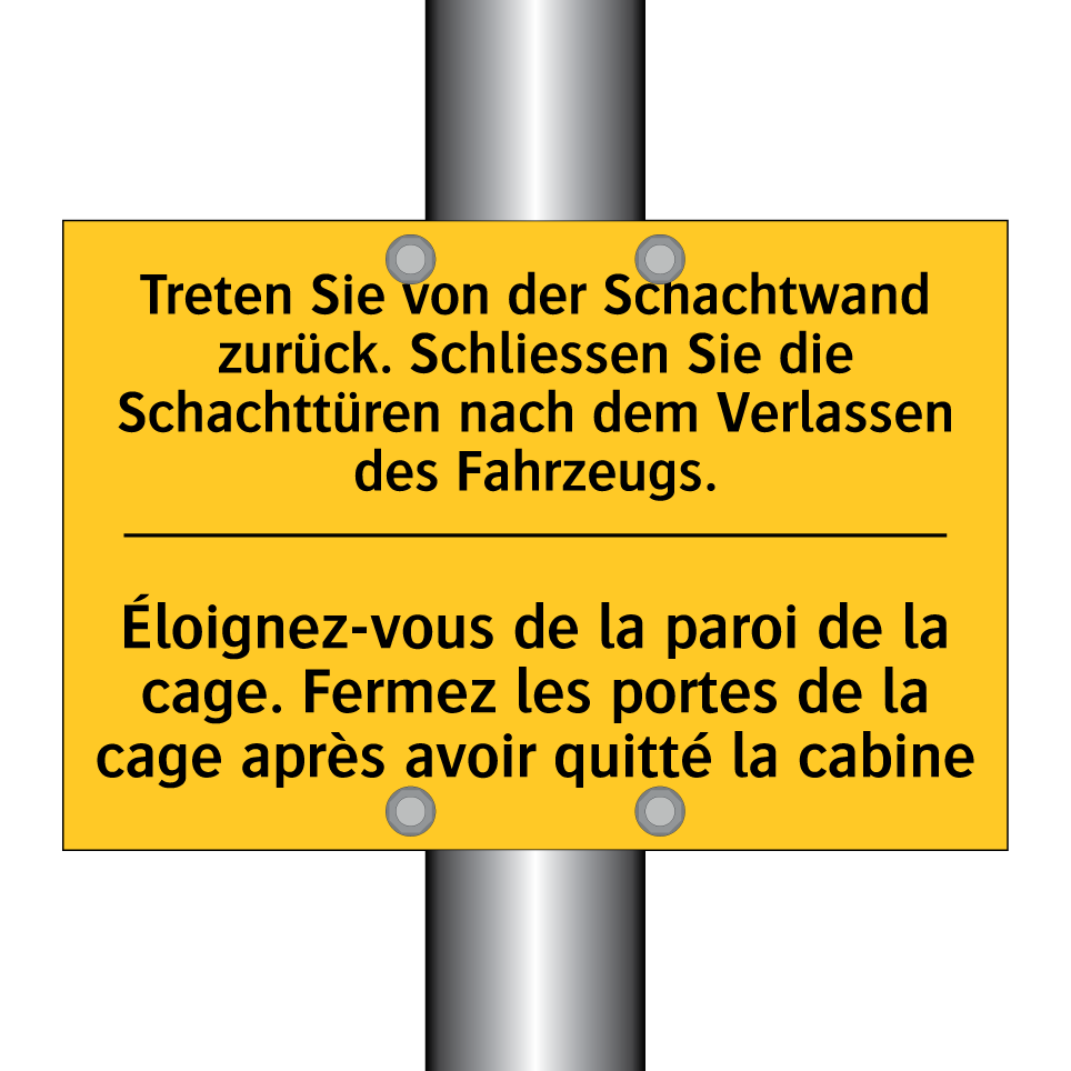 Treten Sie von der Schachtwand  /.../ - Éloignez-vous de la paroi de la  /.../