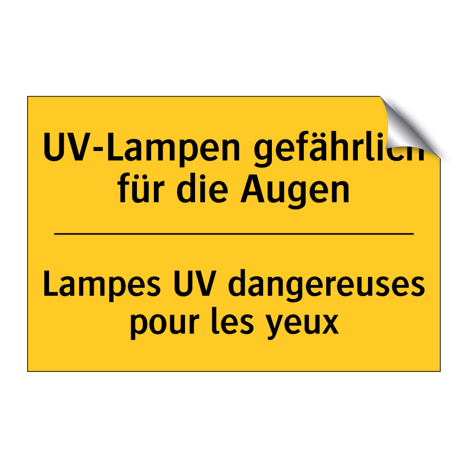 UV-Lampen gefährlich für die Augen /.../ - Lampes UV dangereuses pour les  /.../