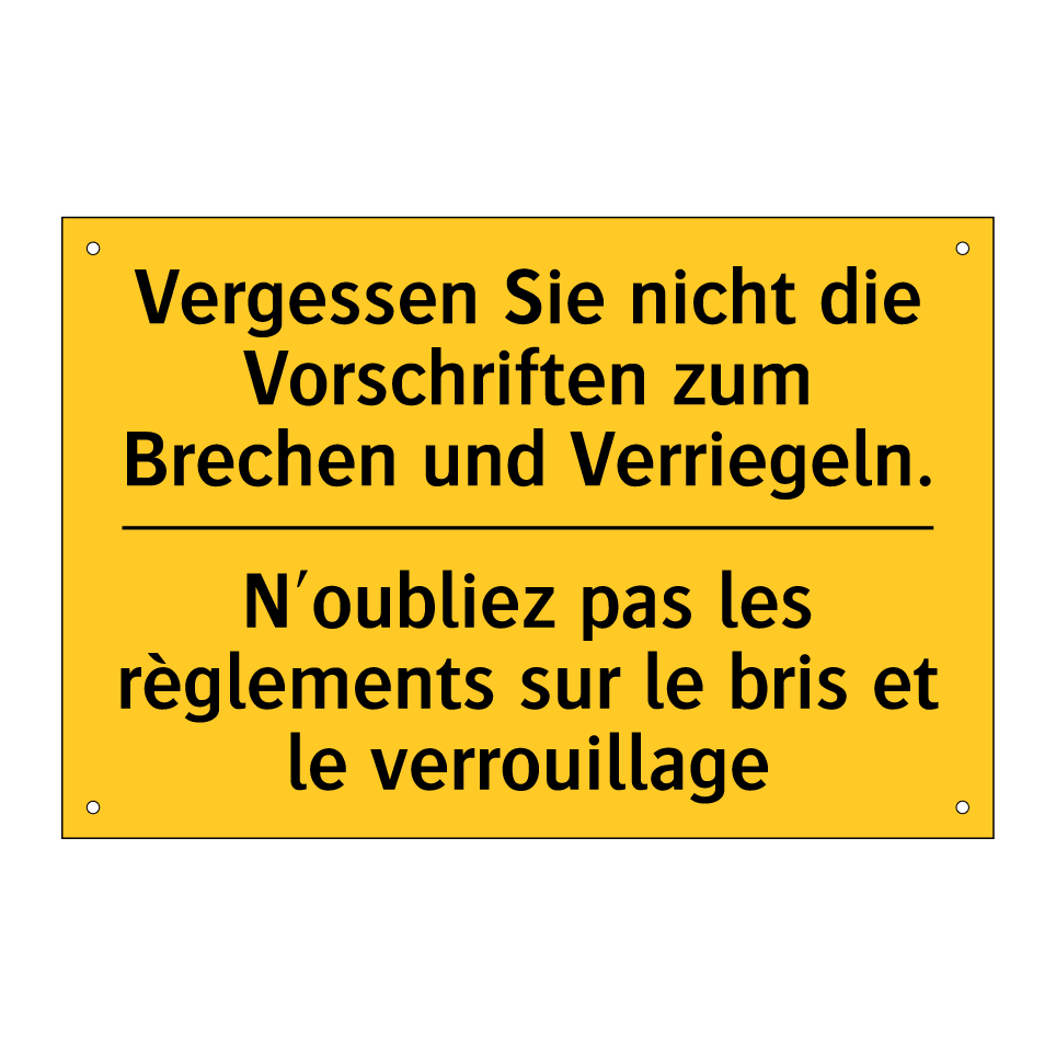 Vergessen Sie nicht die Vorschriften  /.../ - N'oubliez pas les règlements sur  /.../