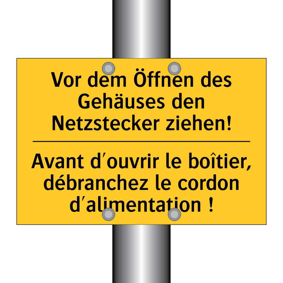 Vor dem Öffnen des Gehäuses den  /.../ - Avant d'ouvrir le boîtier, débranchez  /.../