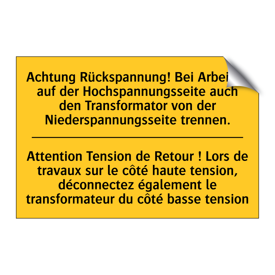 Achtung Rückspannung! Bei Arbeiten  /.../ - Attention Tension de Retour !  /.../