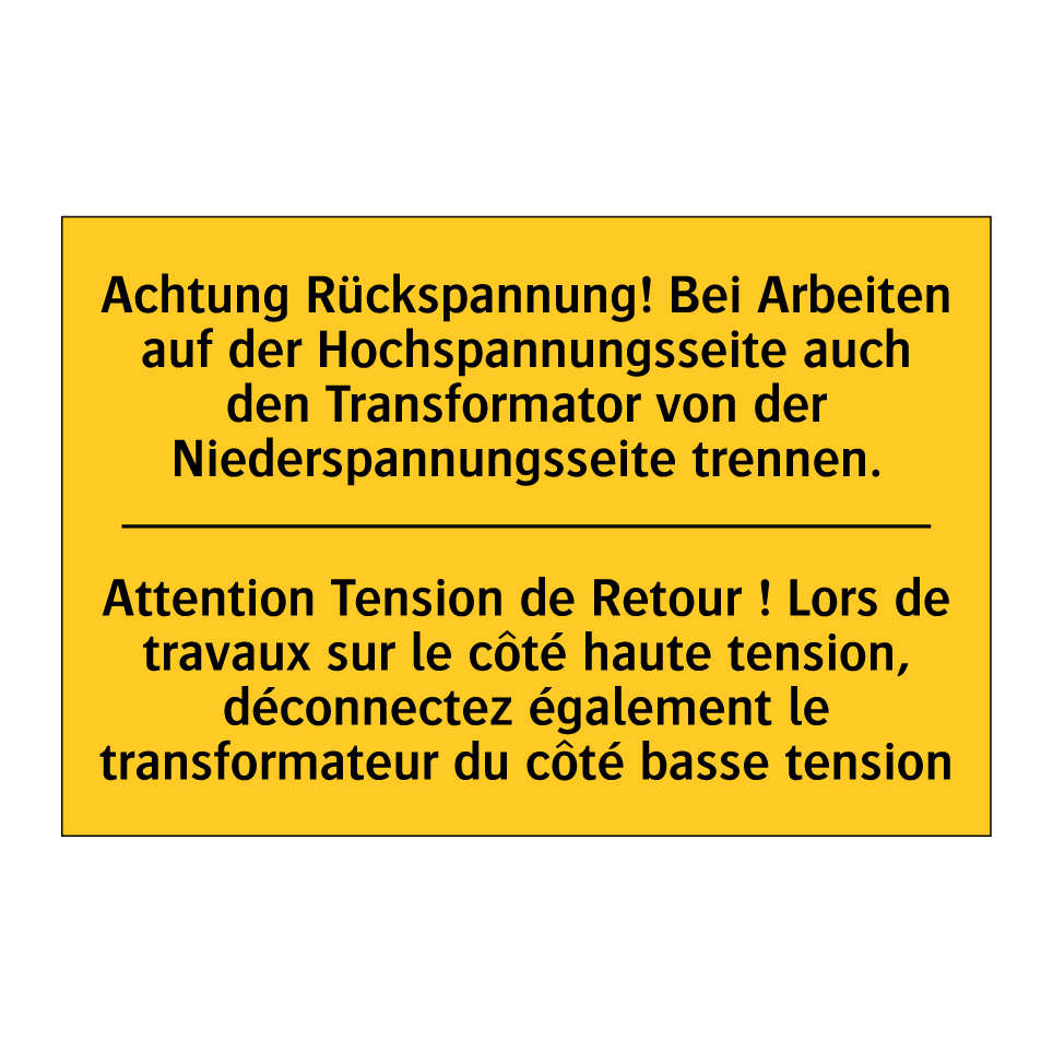 Achtung Rückspannung! Bei Arbeiten  /.../ - Attention Tension de Retour !  /.../