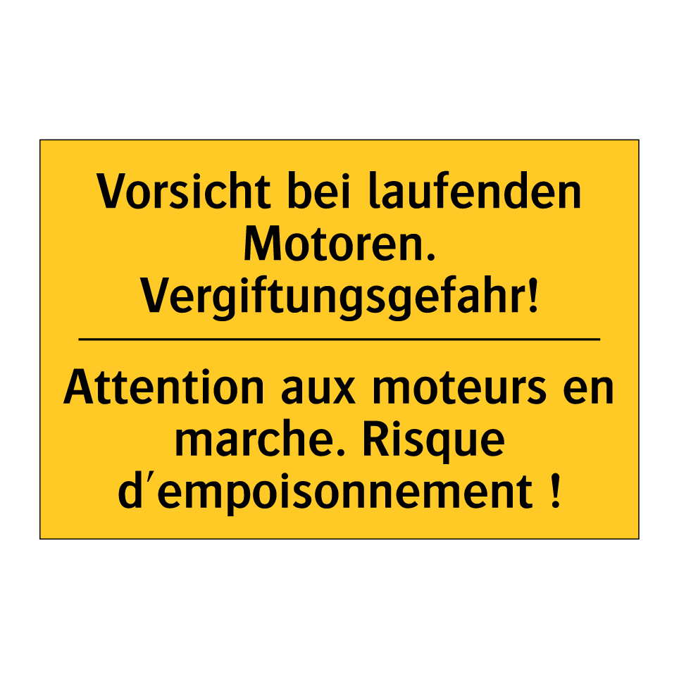 Vorsicht bei laufenden Motoren.  /.../ - Attention aux moteurs en marche.  /.../