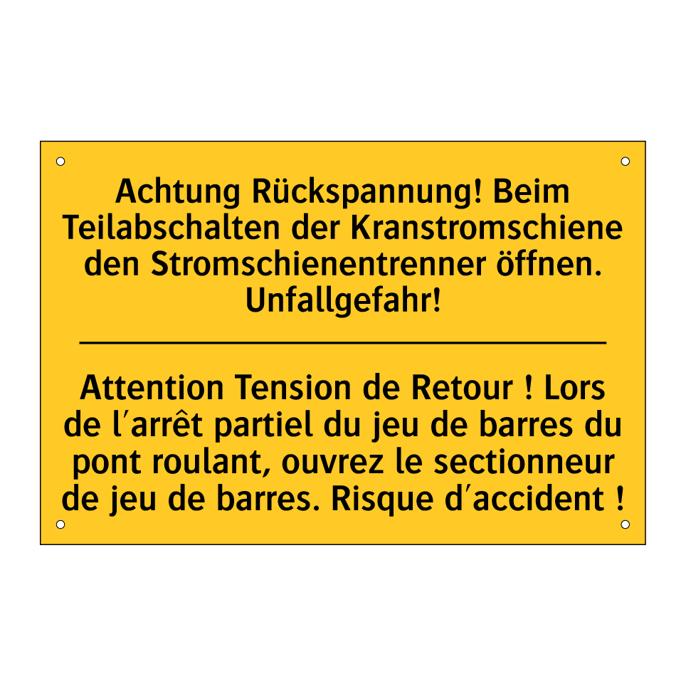 Achtung Rückspannung! Beim Teilabschalten  /.../ - Attention Tension de Retour !  /.../