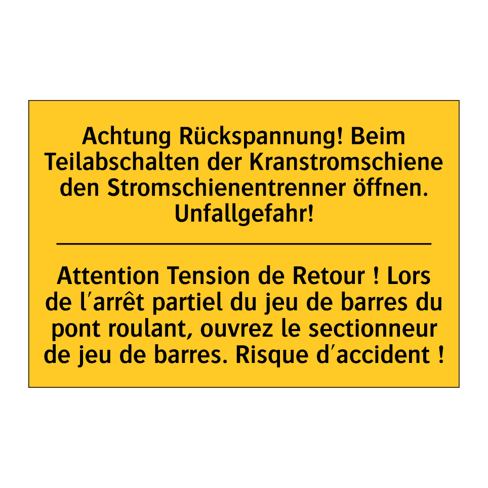Achtung Rückspannung! Beim Teilabschalten  /.../ - Attention Tension de Retour !  /.../