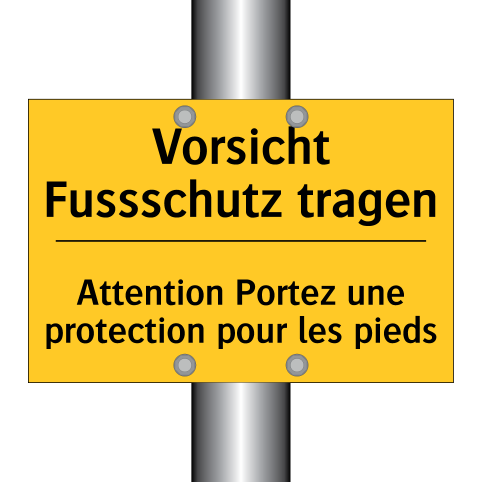 Vorsicht Fussschutz tragen - Attention Portez une protection  /.../
