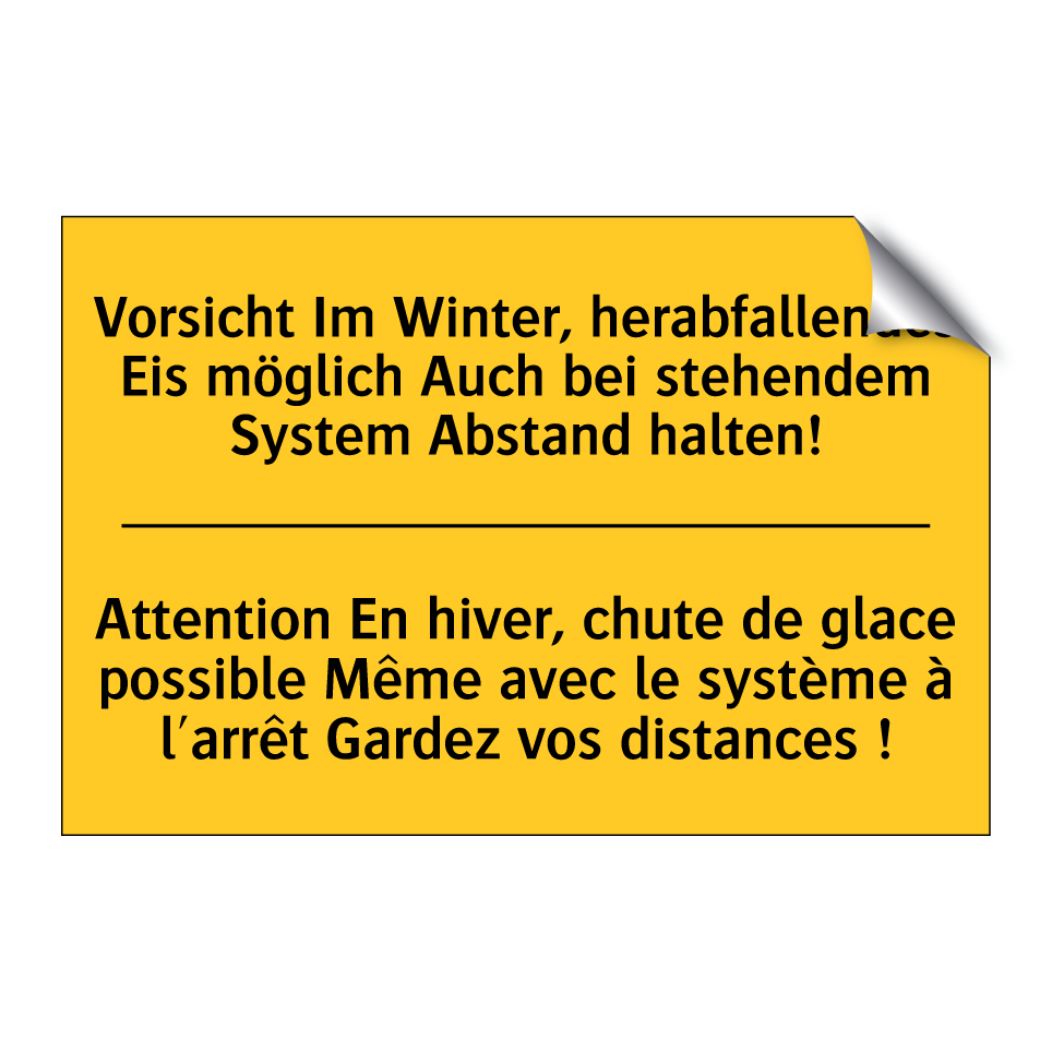 Vorsicht Im Winter, herabfallendes  /.../ - Attention En hiver, chute de glace  /.../