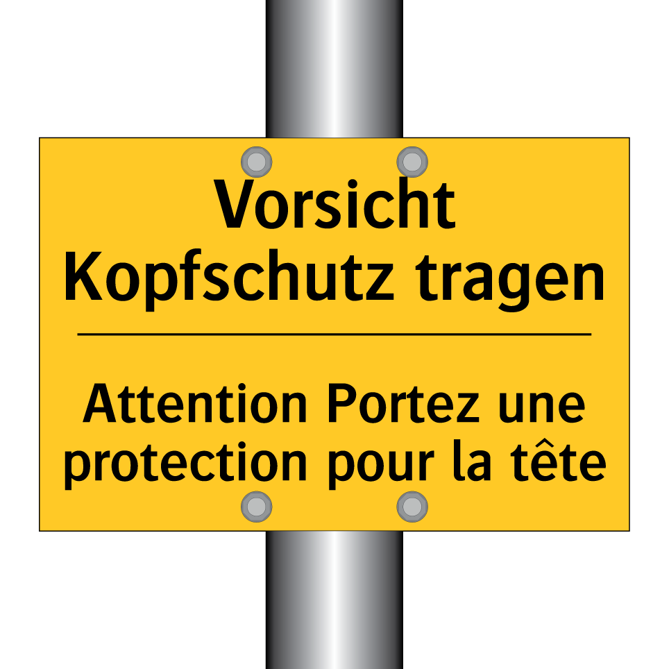 Vorsicht Kopfschutz tragen - Attention Portez une protection  /.../
