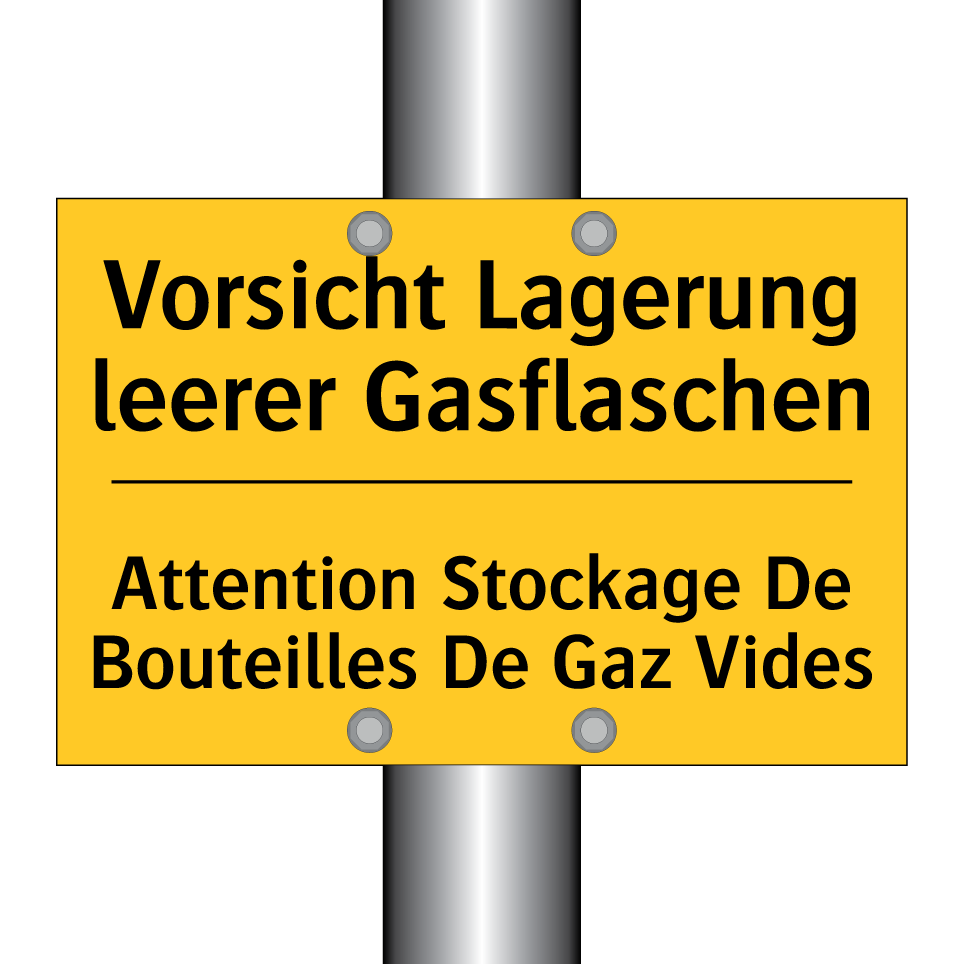 Vorsicht Lagerung leerer Gasflaschen /.../ - Attention Stockage De Bouteilles  /.../