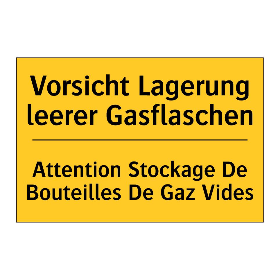 Vorsicht Lagerung leerer Gasflaschen /.../ - Attention Stockage De Bouteilles  /.../