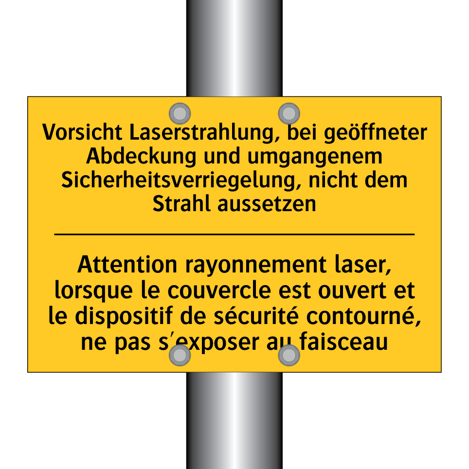 Vorsicht Laserstrahlung, bei geöffneter  /.../ - Attention rayonnement laser, lorsque  /.../