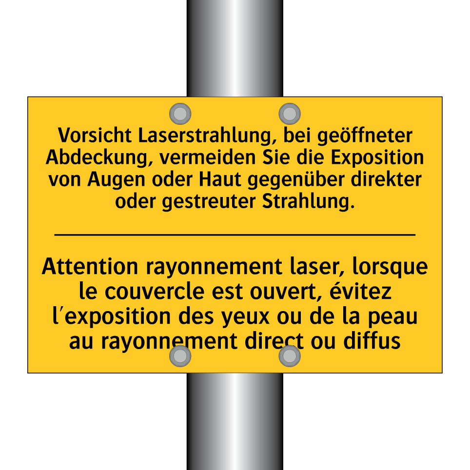 Vorsicht Laserstrahlung, bei geöffneter  /.../ - Attention rayonnement laser, lorsque  /.../