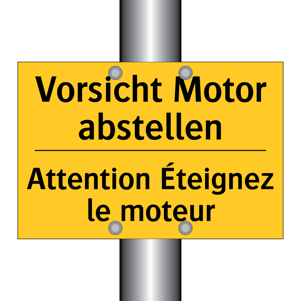 Vorsicht Motor abstellen - Attention Éteignez le moteur