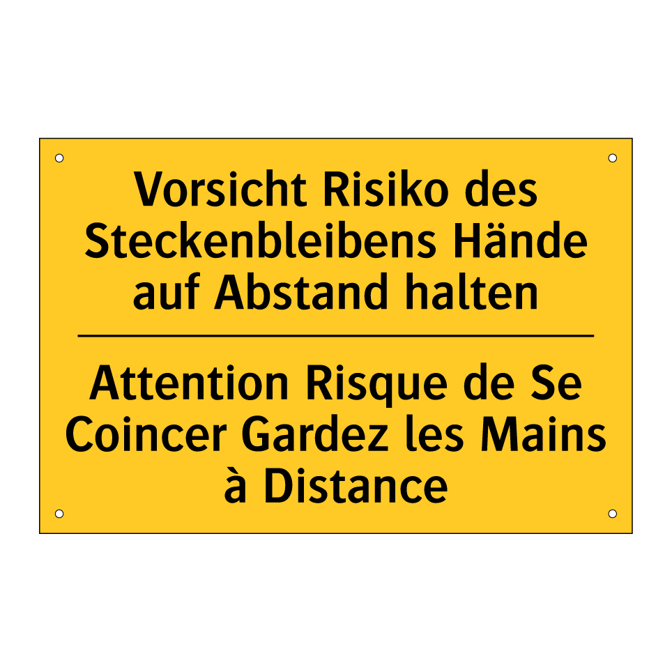 Vorsicht Risiko des Steckenbleibens  /.../ - Attention Risque de Se Coincer  /.../