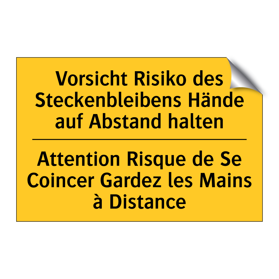 Vorsicht Risiko des Steckenbleibens  /.../ - Attention Risque de Se Coincer  /.../