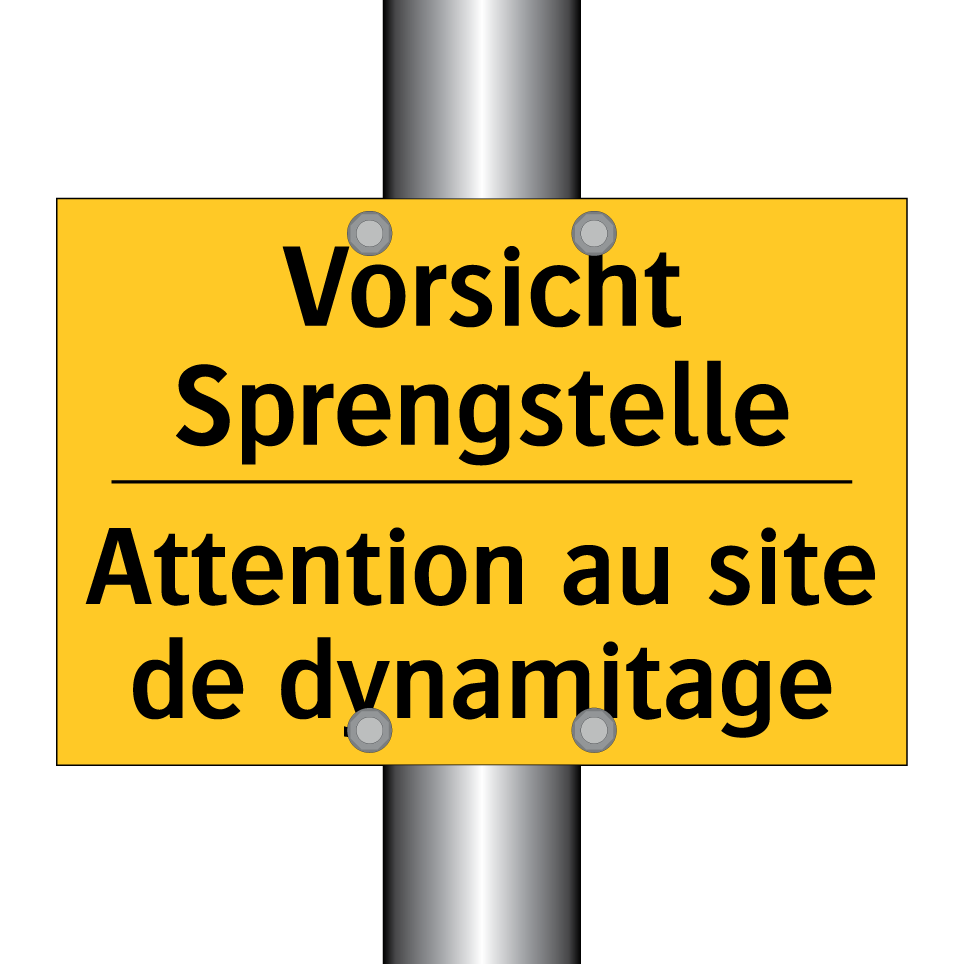 Vorsicht Sprengstelle - Attention au site de dynamitage /.../