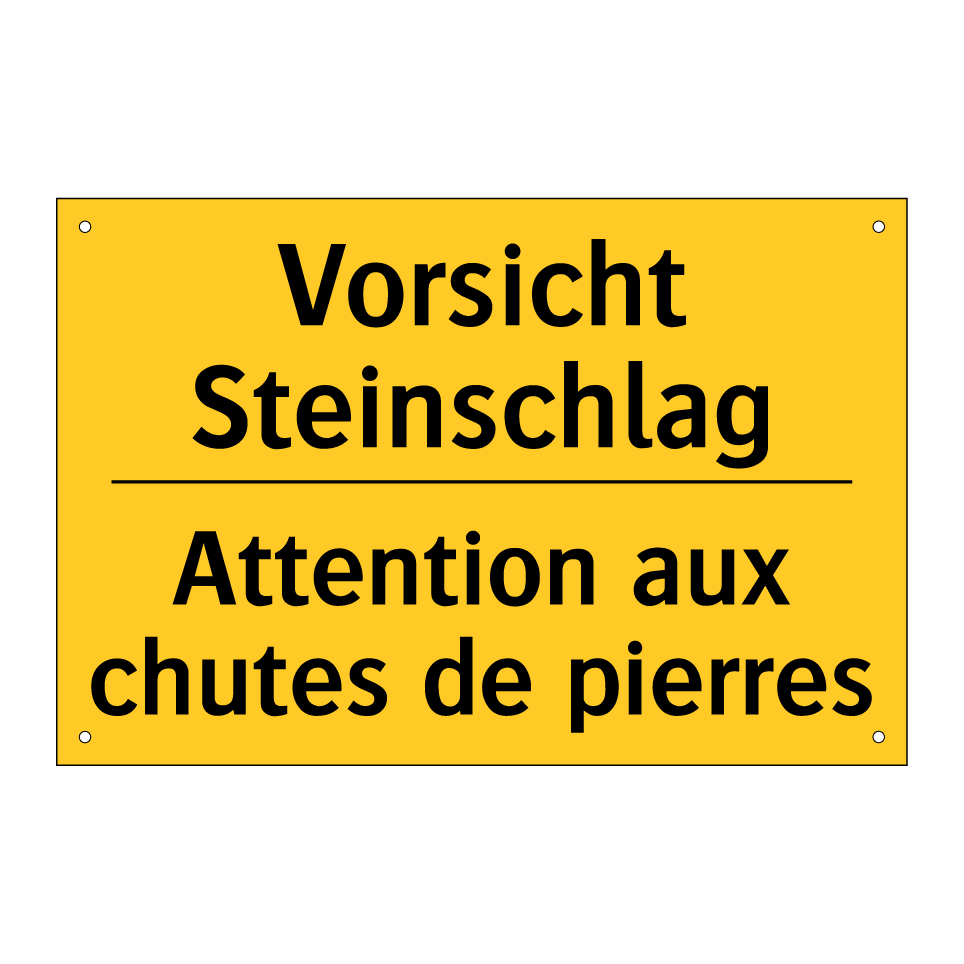 Vorsicht Steinschlag - Attention aux chutes de pierres /.../