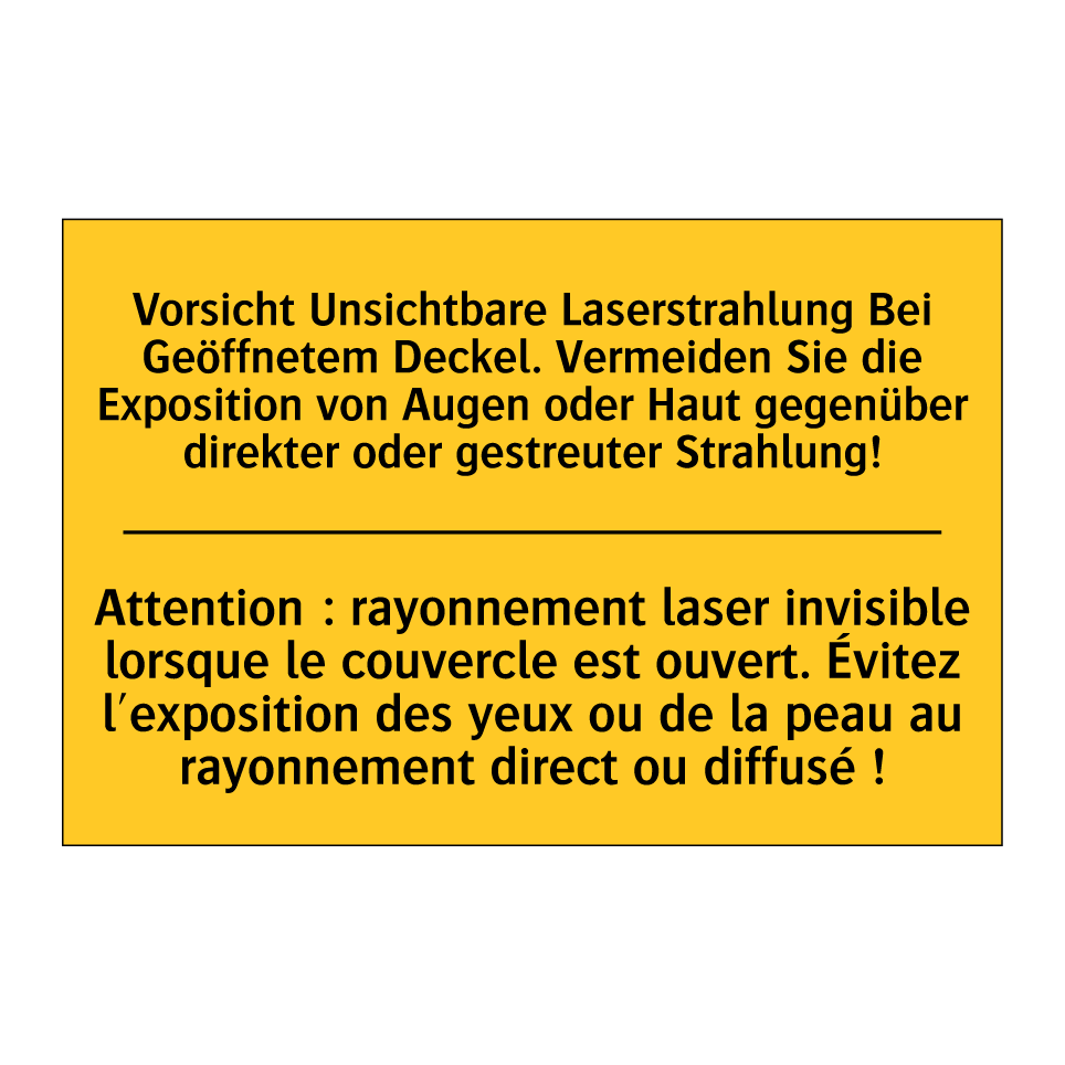 Vorsicht Unsichtbare Laserstrahlung  /.../ - Attention : rayonnement laser  /.../
