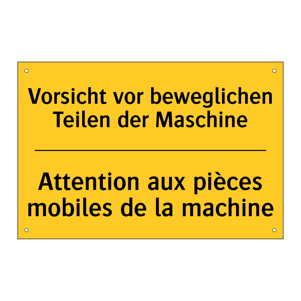 Vorsicht vor beweglichen Teilen  /.../ - Attention aux pièces mobiles de  /.../